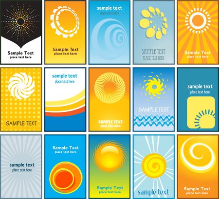 Large collection of summer themed business cardsのイラスト素材
