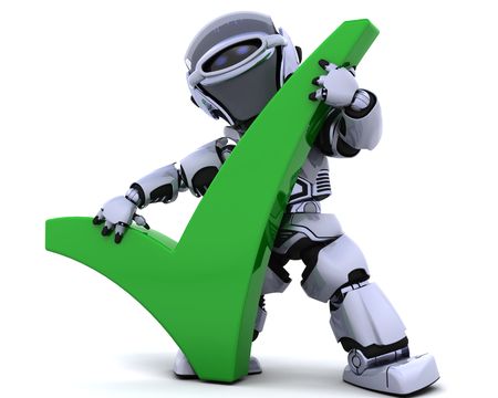 3d render of a robot with a symbol 3d render of a robot with a symbol