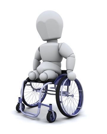 3d render of an amputee in a  wheelchairの写真素材
