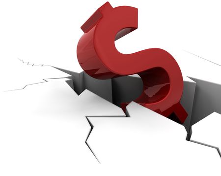 3D render depiciting financial market decline and crisisの写真素材
