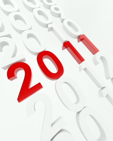 3D render depicting new year 2011transitionの写真素材