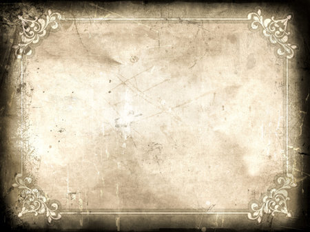 Grunge certificate background with splats, stains and creasesの写真素材