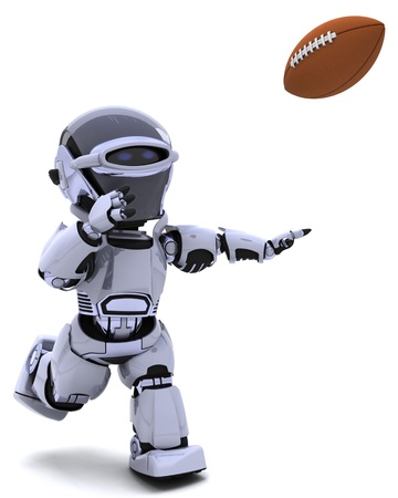 3D render of a Robot playing american football 3D render of a Robot playing american football