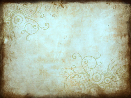 Grunge background with a decorative abstract floral design
