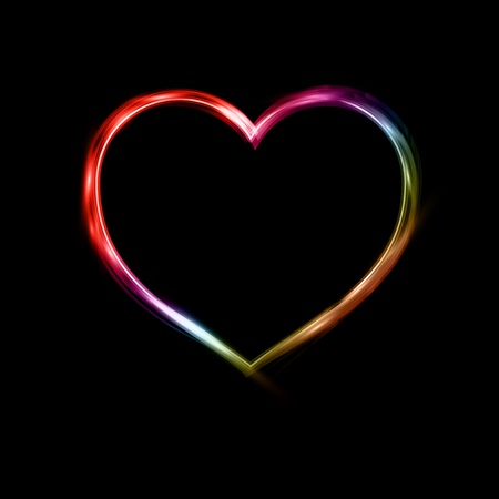 Valentines Day background with a neon heart shapeのイラスト素材