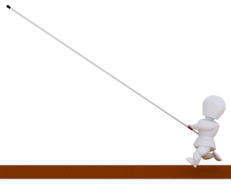 3D render of a man competing in the pole vaultの写真素材