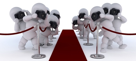 3D render of Paparazzi at the red carpetの写真素材