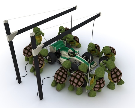 3D Render of a Race car pit stopの写真素材