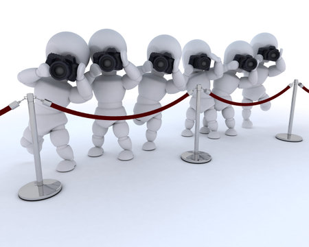 3D render of Paparazzi at the red carpetの写真素材