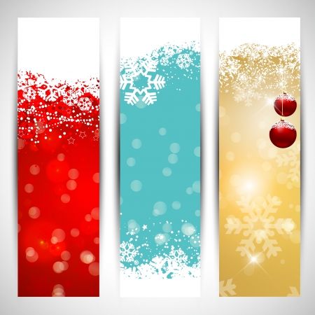 Collection of three decorative Christmas bannersのイラスト素材