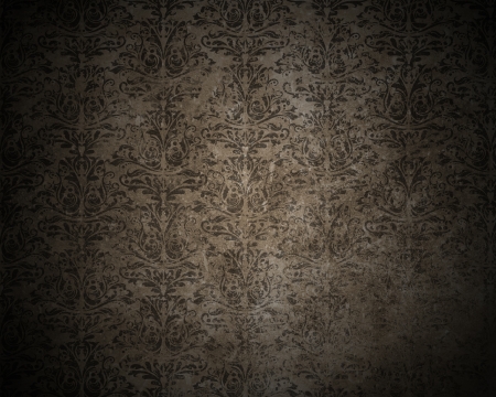 Detailed dark grunge background with a Damask designの写真素材