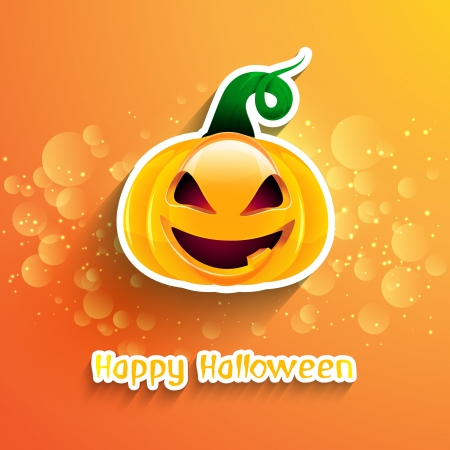Halloween background with a spooky pumpkinの写真素材