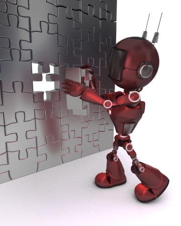 3D Render of an Android with jigsaw puzzle
の写真素材