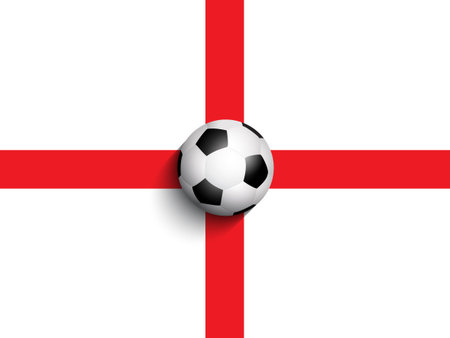 Football / Soccer ball on an England flag backgroundのイラスト素材