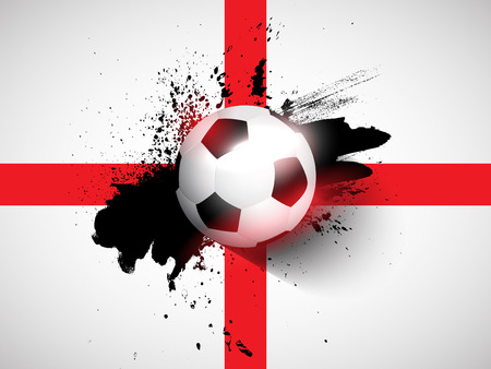 Football / soccer on a grunge England flag backgroundのイラスト素材