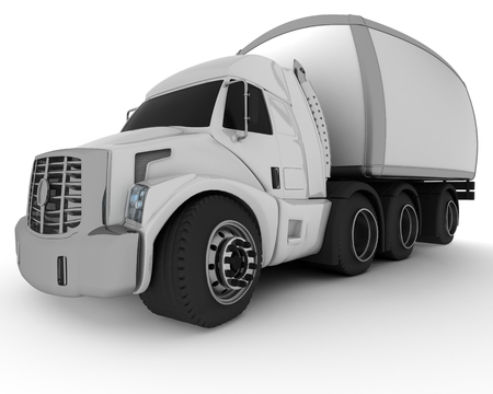 3D Render of an Oversized Cartoon Truckの写真素材