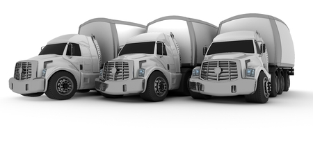 3D Render of an Oversized Cartoon Truckの写真素材