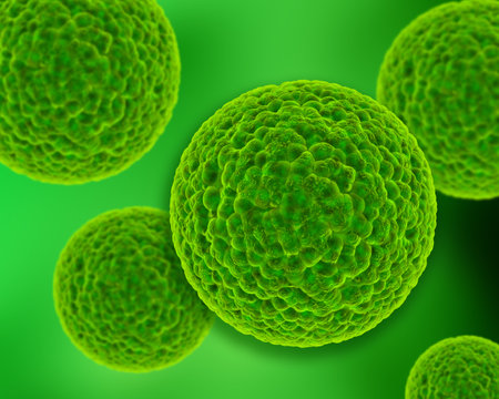 3D medical background with close up of virusの写真素材