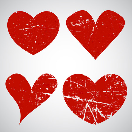 Grunge hearts ideal for Valentine's Dayのイラスト素材