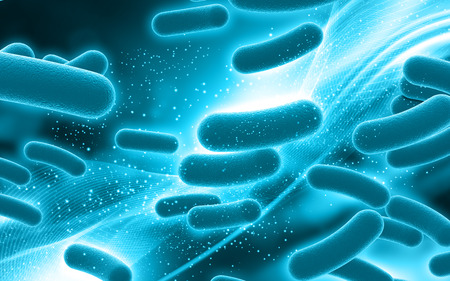 Medical background with 3D virus cellsの写真素材