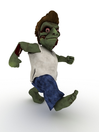3D Render of a Cartoon Zombie Characterの写真素材