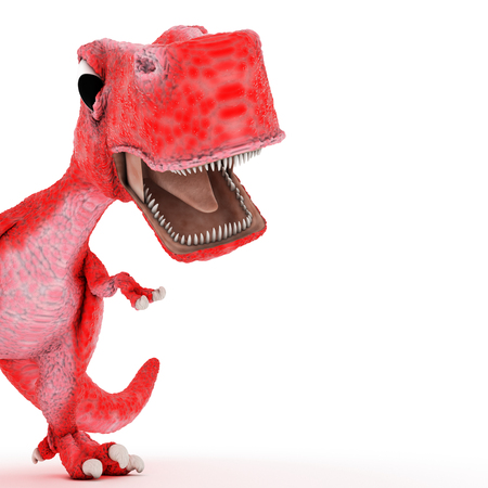 3D Render of Friendly Cartoon Dinosaurの写真素材