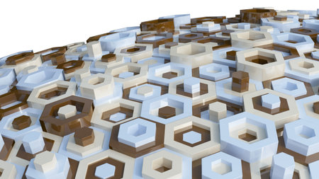 3D Render of Hex Abstract Background