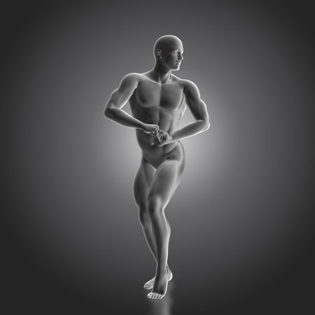 3D render of a male bodybuilder figureの写真素材