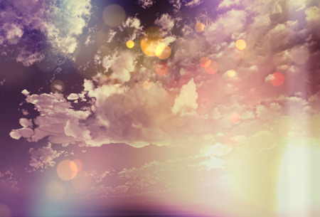 Dramatic image of a sunset sky with a vintage effectの写真素材