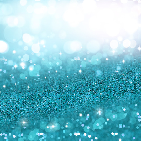 Christmas background of turquoise glitterの写真素材