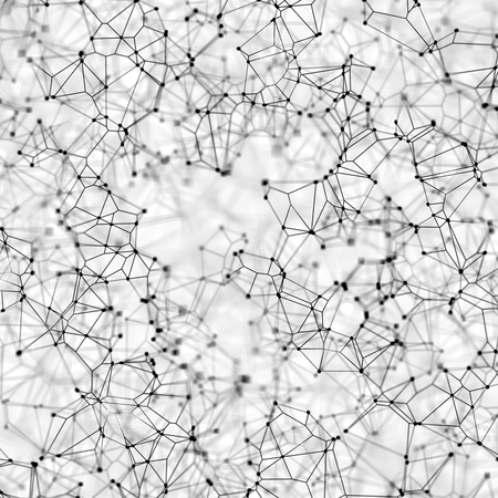 Abstract background with low poly design with connecting lines and dotsの写真素材