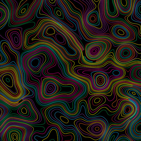 Abstract background with topographic contour lines in bright coloursの写真素材