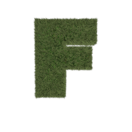 3D Render of a Grassy Alphabet Letterの写真素材