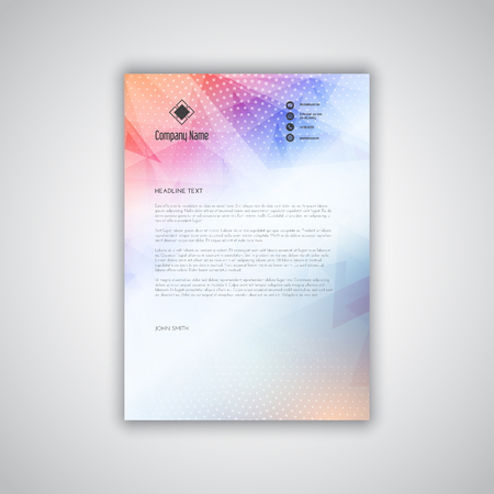 Business letterhead with an abstract low poly designの写真素材