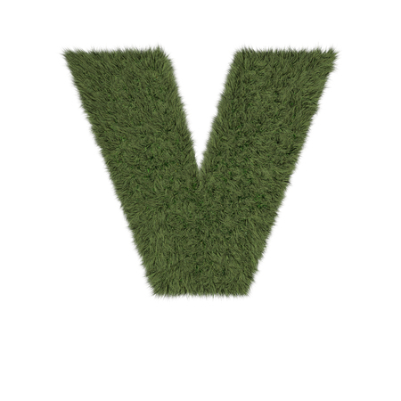 3D Render of a Grassy Alphabet Letterの写真素材
