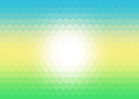 Abstract background with hexagonal mosaic pattern in spring landscape colours