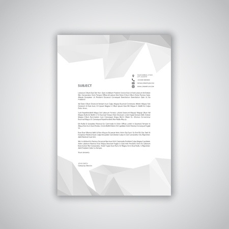 Letterhead template with low poly designの写真素材