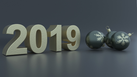 render of 3D Christmas and new year backgroundの写真素材