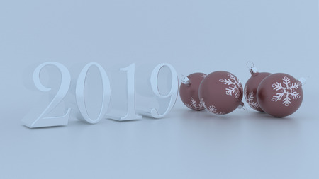 render of 3D Christmas and new year backgroundの写真素材