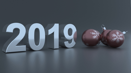 render of 3D Christmas and new year backgroundの写真素材