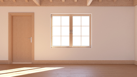 Render of 3D Contemporary Empty Roomの写真素材