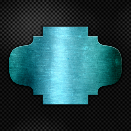 Blue grunge metal on a carbon fibre textureの写真素材