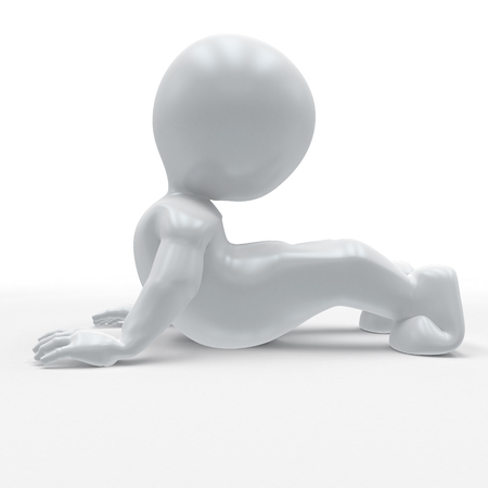 3D Render of Morph Man in yoga poseの写真素材
