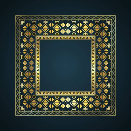 Decorative background with an aztec style borderの写真素材