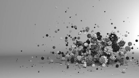 3D Render of Geometric Fountain Shape Backgroundの写真素材