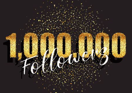 One million followers glittery celebration backgroundの写真素材