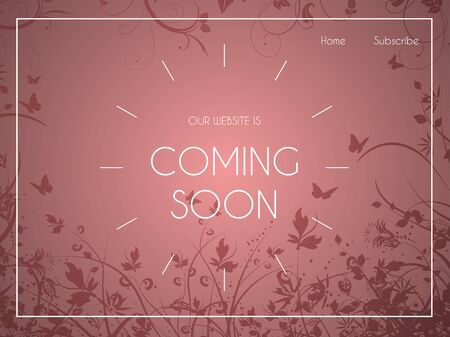 Website landing page with decorative floral designの写真素材