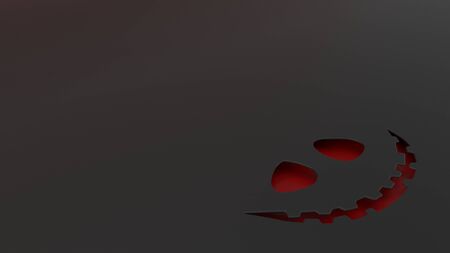 3D render of a Halloween background with cute pumpkinsの写真素材