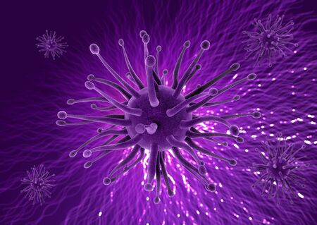 3D render of a medical background with virus cellsの写真素材