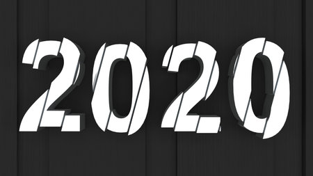 3D Render of  2020 happy New Year background